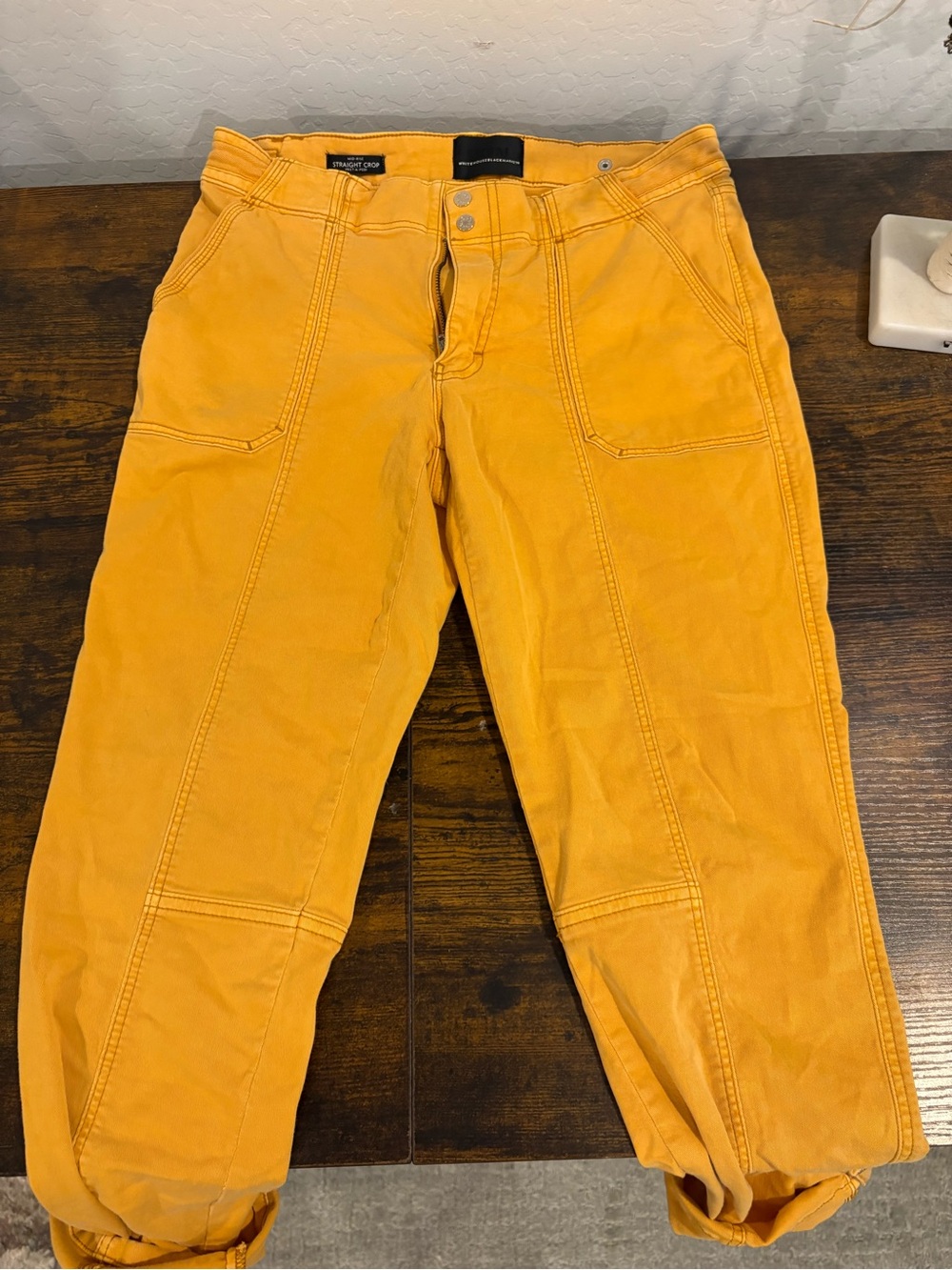 Womens Yellow Work-Style Pants